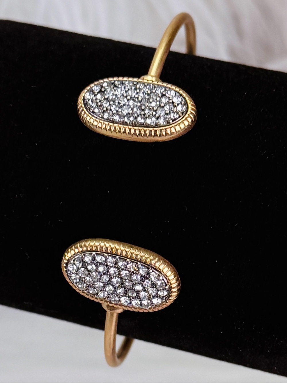 Goldtone Clear bling minimalist cuff bracelet